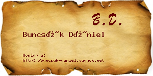 Buncsák Dániel névjegykártya